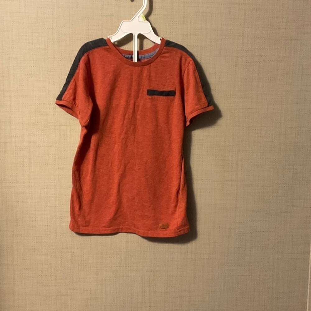 7 For All Mankind Orange Tee with Black Details